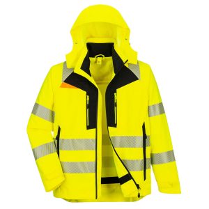 Parka 4 en 1 DX4 Hi-Vis Jaune/Noir